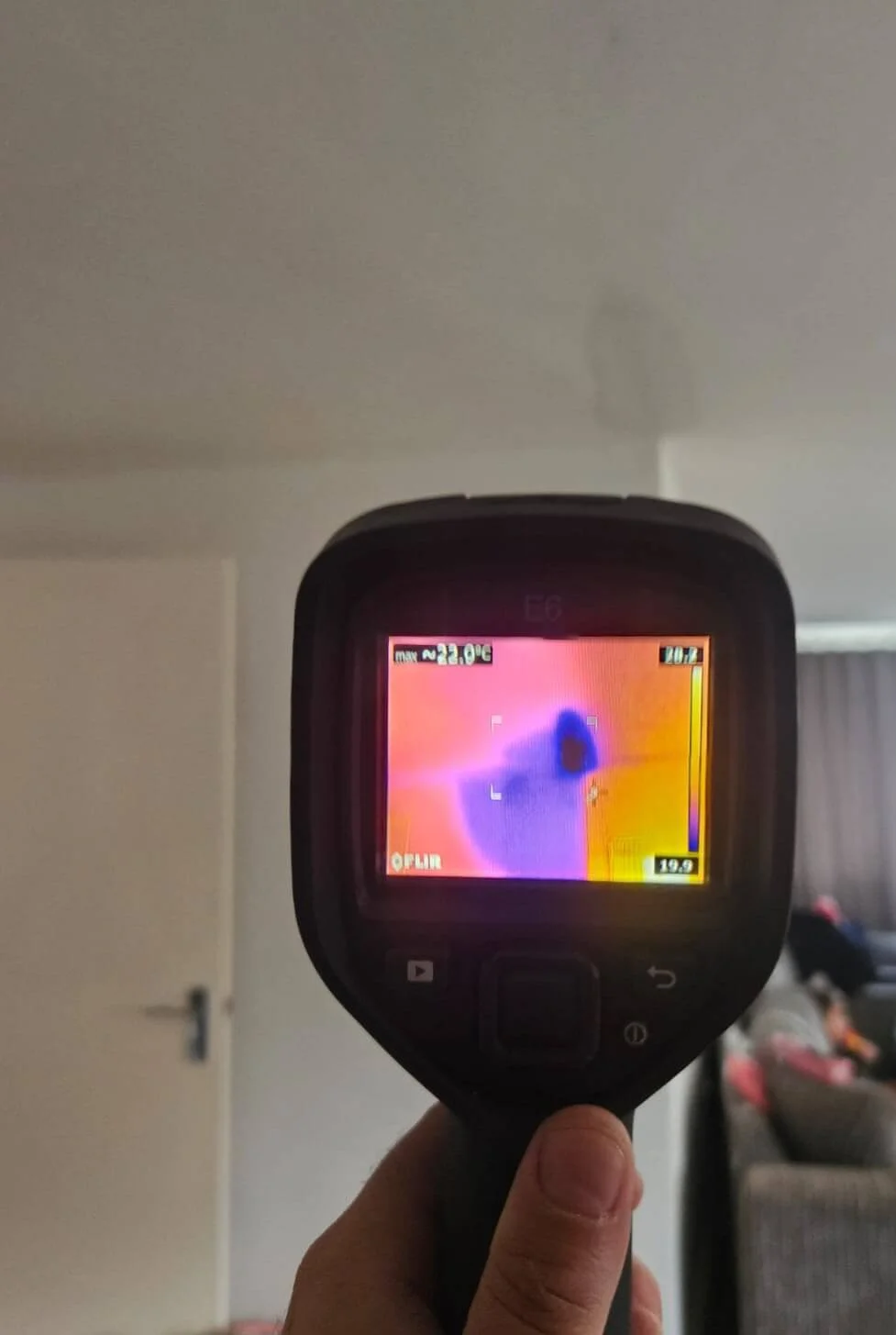 Thermal imaging camera used during fire hydrant leak detection in Cobham