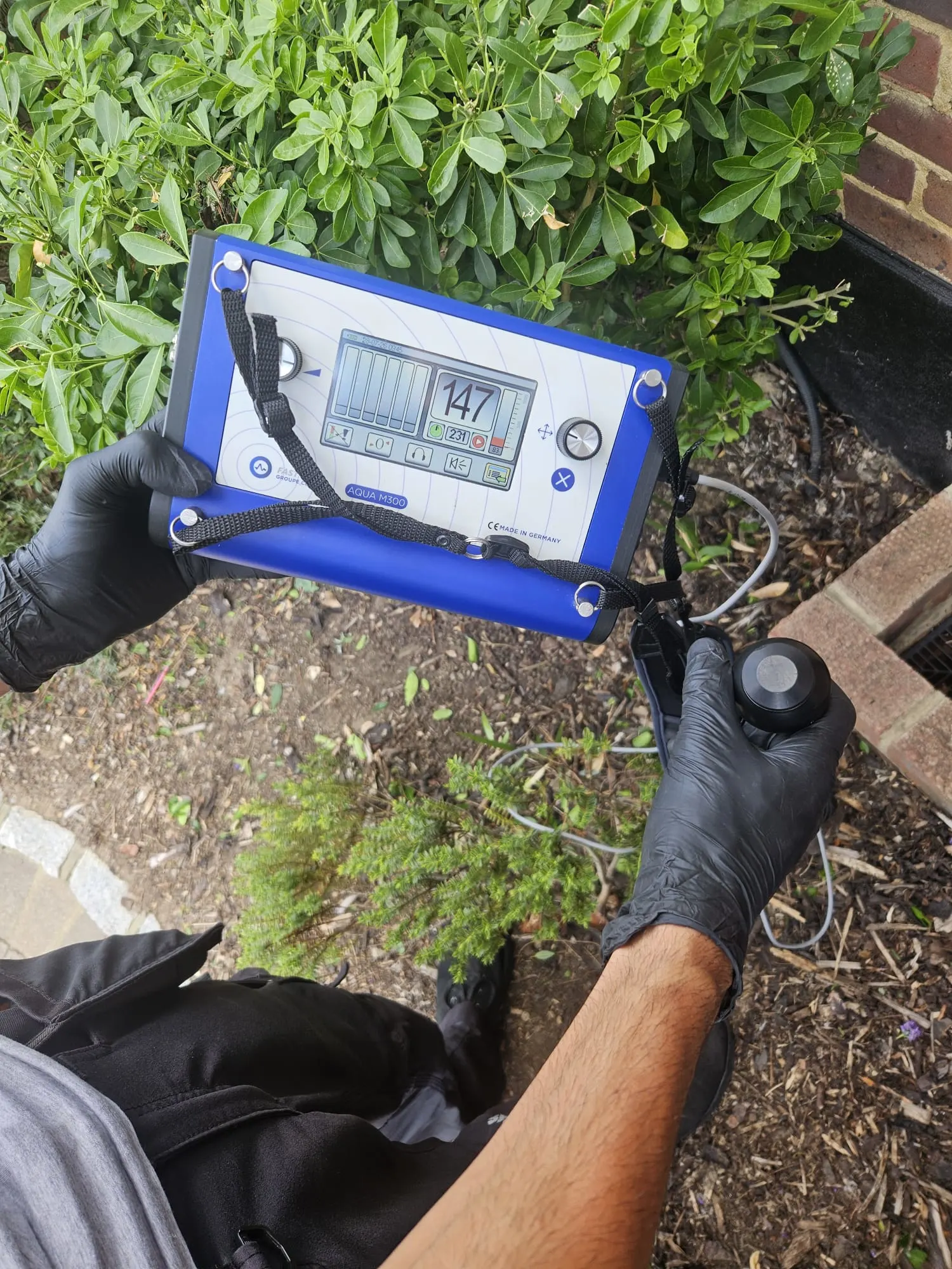 Specialist test equipment used during mains water leak detection in Kingston