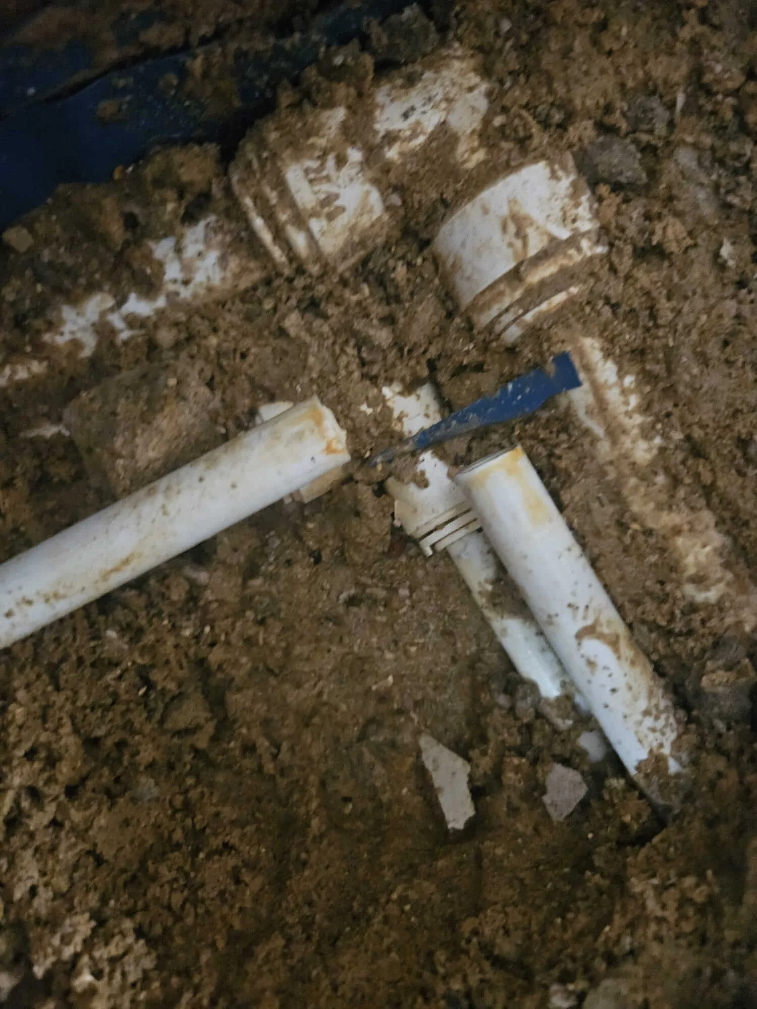 Exposed pipe joint from Sutton mains water leak detection project