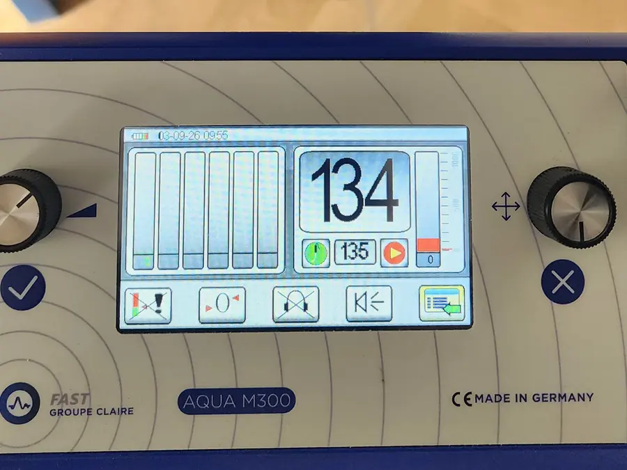 Leak detection equipment display used during the on-site investigation