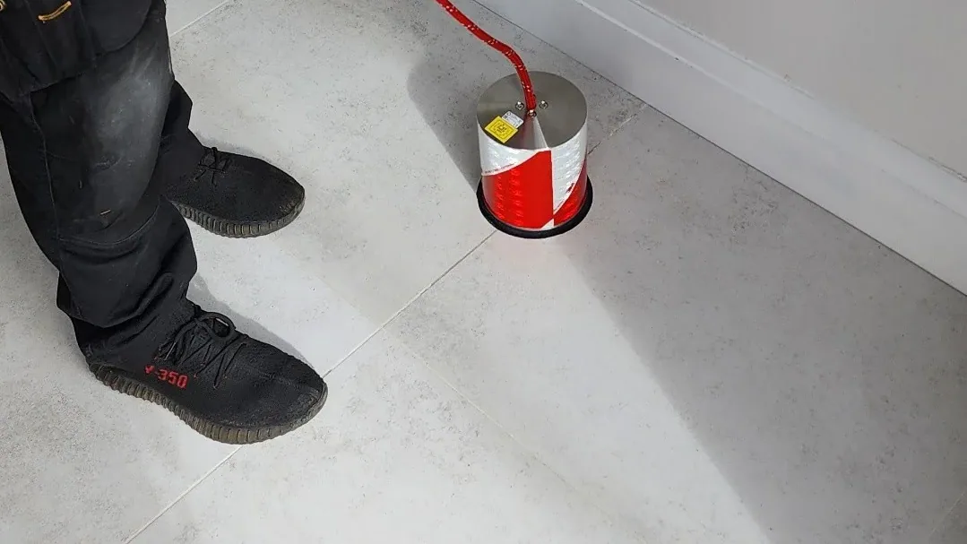 Acoustic leak detection equipment used to locate hidden water leaks