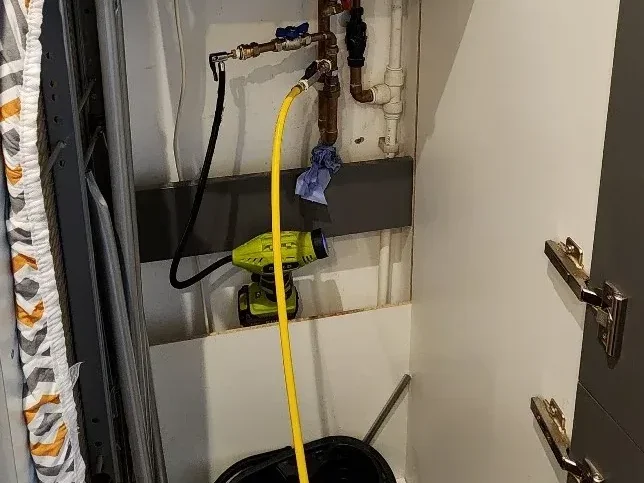 Boiler and pipework area reviewed during central heating leak investigation