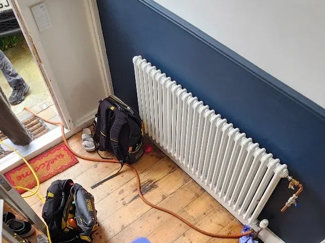 Leak detection equipment set up to gather evidence for an insurance investigation
