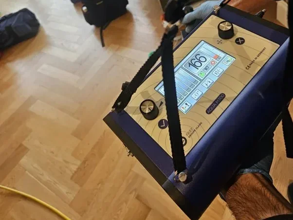 Commercial leak detection equipment used during an occupied building investigation